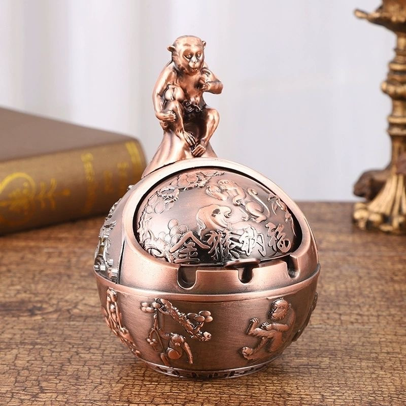 Металева попільничка рік Мавпи (Колір Бронза)