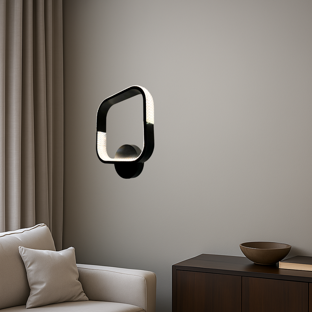 Яскраве настінне Бра LUMINARIA 22W колір Чорний AKRILIKA SQUARE 1S BK, фото 1