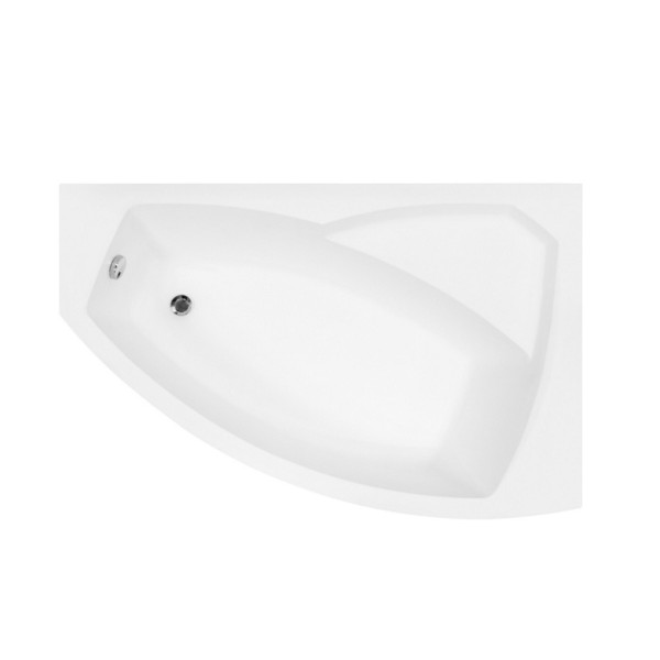 Кутова ванна акрилова Besco Rima 130x85х59 см асиметрична права в комплекті ніжки та екран для ванни