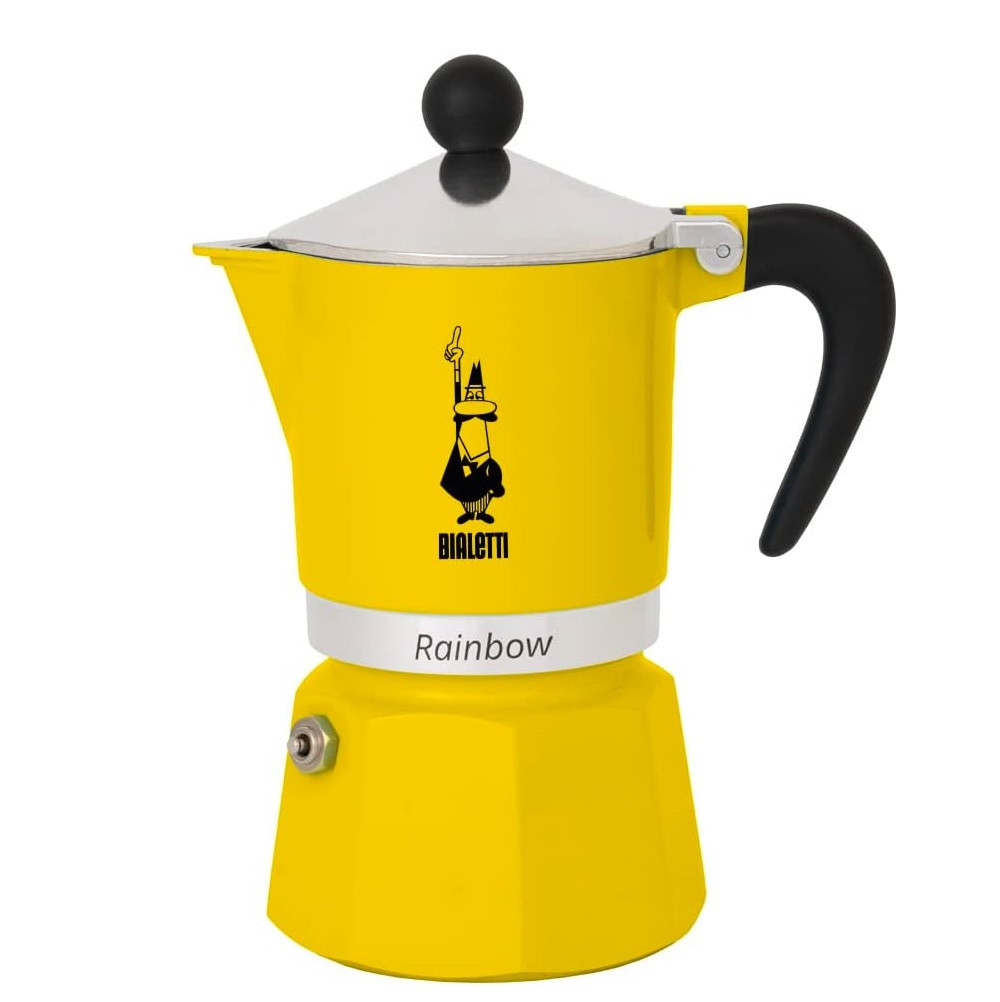 Гейзерна кавоварка Bialetti Rainbow Yellow 130 мл. 3 чашки