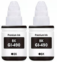 Преміальне сумісне чорнило V.Print для Canon GI-490 2шт по 135мл Black, насичені та яскраві кольори