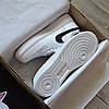 Чоловічі кросівки Nike Air Force 1 White Black Найк Форси біло-чорні на весну шкіряні весняні, фото 8