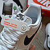 Чоловічі кросівки Nike Air Force 1 White Black Найк Форси біло-чорні на весну шкіряні весняні, фото 4