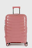 Середня пластикова валіза Three Birds 2024-13-8M рожева, фото 2