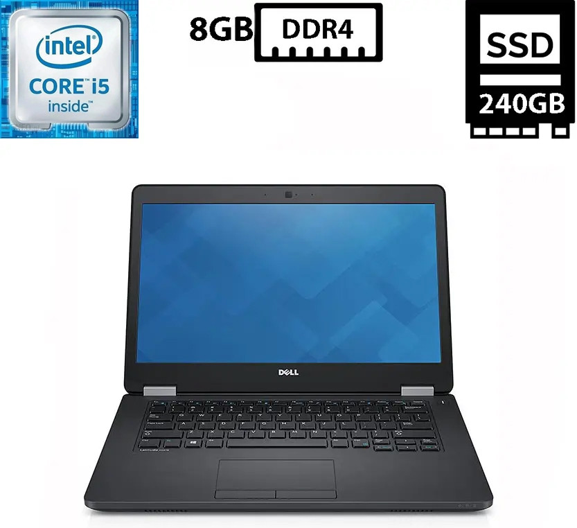 Ноутбук Dell Latitude E5470/14” IPS 1920x1080/Core i5-6200U 2.30GHz/8GB DDR4/SSD 240GB/Intel HD Graphics Камера Б/В