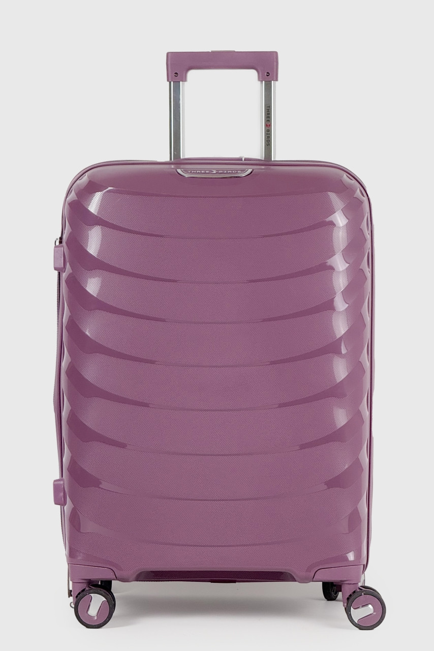 Середня пластикова валіза Three Birds 2024-13-17M фіолетова, фото 1