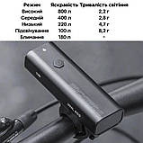 Потужна велофара ROCKBROS RHL-800 (800LM, 3000mAh, USB-C, IPX6, 5 Mode), фото 2