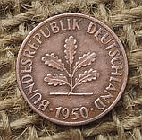 1 пфенiг 1950 року. (F) Нiмеччина - ФРН, фото 3