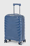 Маленька пластикова валіза ручна поклажа Three Birds 2024-13-4S синя, фото 3