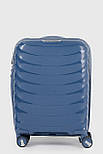 Маленька пластикова валіза ручна поклажа Three Birds 2024-13-4S синя, фото 2