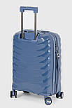 Маленька пластикова валіза ручна поклажа Three Birds 2024-13-4S синя, фото 6