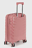 Маленька пластикова валіза ручна поклажа Three Birds 2024-13-8S рожева, фото 4
