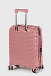 Маленька пластикова валіза ручна поклажа Three Birds 2024-13-8S рожева, фото 5