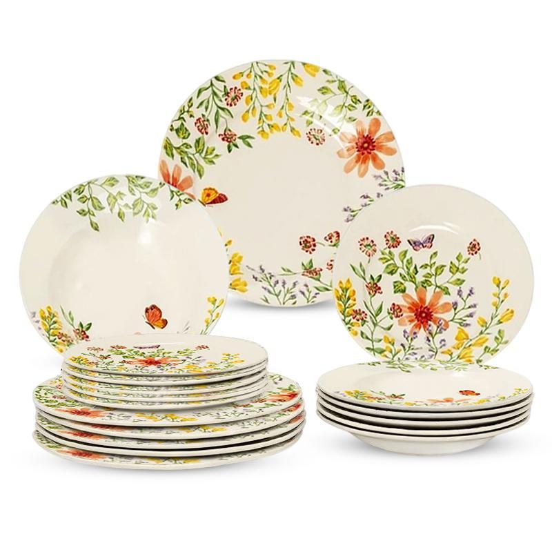 Столовий сервіз на 6 персон з порцеляни з квітковим малюнком Bouquet Palais Royal, фото 1