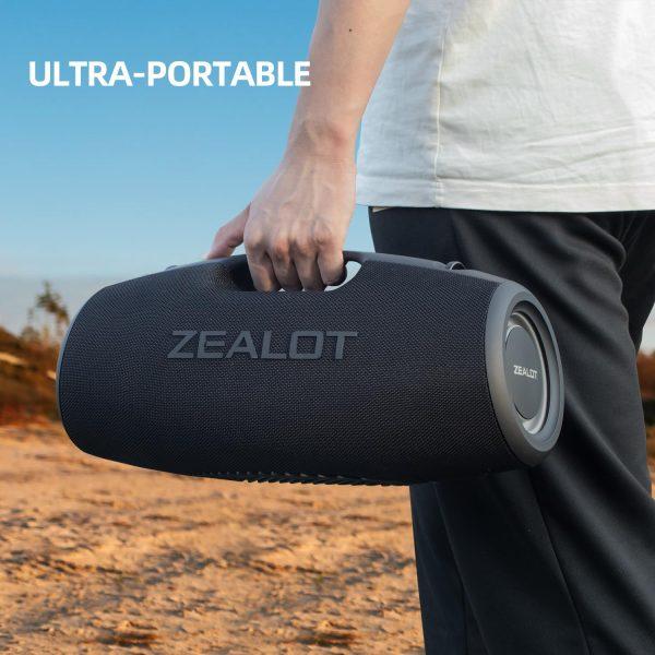 Блютуз колонка Zealot S78 100Вт Bluetooth-динамік з потужними басами, RGB-підсвіткою і функцією павербанка