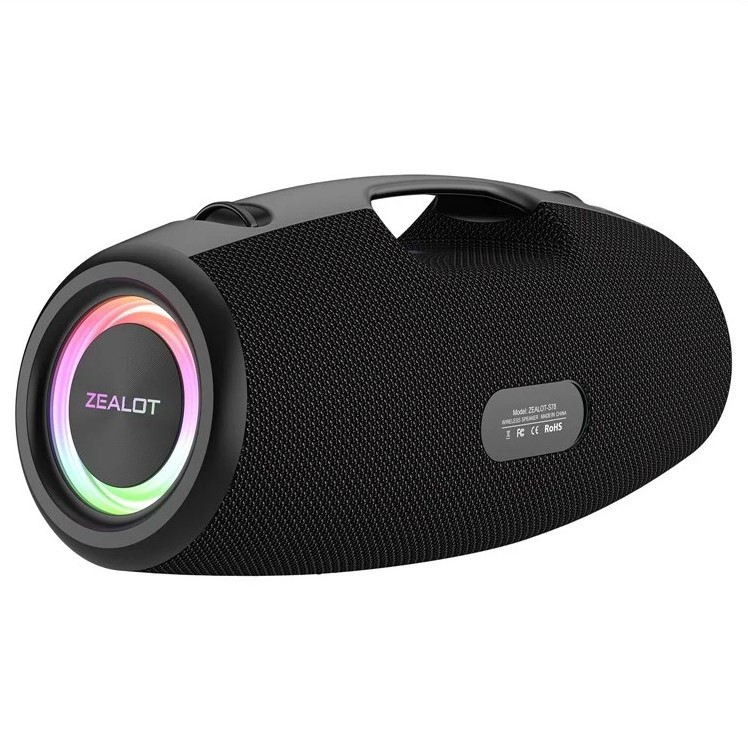 Блютуз колонка Zealot S78 100Вт Bluetooth-динамік з потужними басами, RGB-підсвіткою і функцією павербанка
