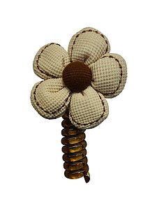 Резинка-пружинка, для волосся силіконова, спіральна гумка для дівчат квіточка молочний 1 шт Код 00-0502