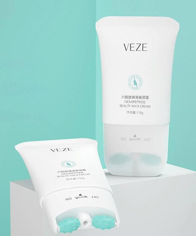 Крем для обличчя та шиї з масажними роликами VEZE Hexapeptide Beauty Neck Cream, 110 г