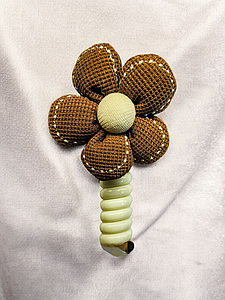 Резинка-пружинка, для волосся силіконова, спіральна гумка для дівчат квіточка шоколадна 1 шт Код 00-0498