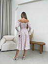 Жіноча біла сукня міді з принтом, фото 5