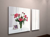 Картина модульная розовые пионы в вазе минимализм картина в прихожую 100х60 из 2-х частей