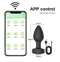 Анальна пробка 9 см Вібратор з smart bluetooth керуванням Масажер простати Мастурбатор Анальні Секс-іграшки