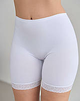 Панталоны женские однотонные батальные белые хлопчатобумажные