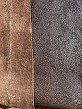 Натуральна зносостійка шкіра Флотар для взуття, сумок, меблів, одягу, гаманців, поясів товщиною 1,0-1,2 мм. Коричневого кольору, фото 2