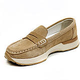 Жіночі замшеві лофери світло коричневого кольору Q1-019-010 розмір 36, фото 8