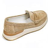 Жіночі замшеві лофери світло коричневого кольору Q1-019-010 розмір 36, фото 7