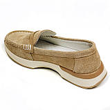 Жіночі замшеві лофери світло коричневого кольору Q1-019-010 розмір 36, фото 5