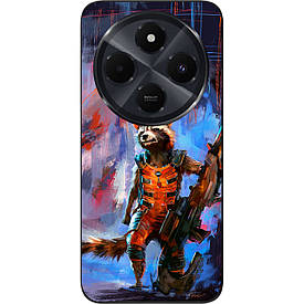 Силіконовий чохол Case для Xiaomi Redmi A4 5G з картинкою Єнот Ракета