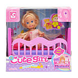 Лялька маленька 899-27 з ліжечком, фото 3