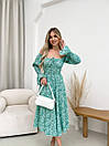 Жіноча зелена сукня міді з принтом, фото 6