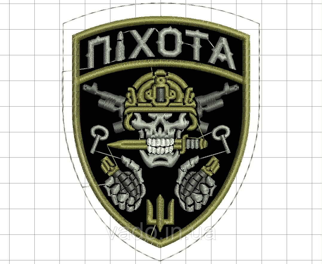 Шеврон "ПІХОТА" (з стрічкою контакт "велкро")