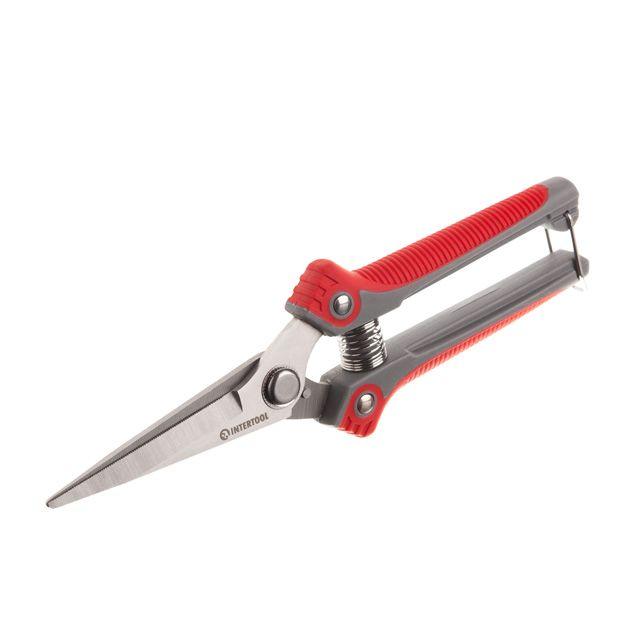 Секатор для винограду 200 мм, INOX, двокомпонентна рукоятка INTERTOOL FT-1015, фото 1