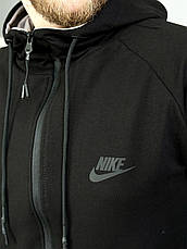 Спортивний костюм Nike весна осінь, чоловічий спорт костюм Найк із капюшоном чорний, фото 5