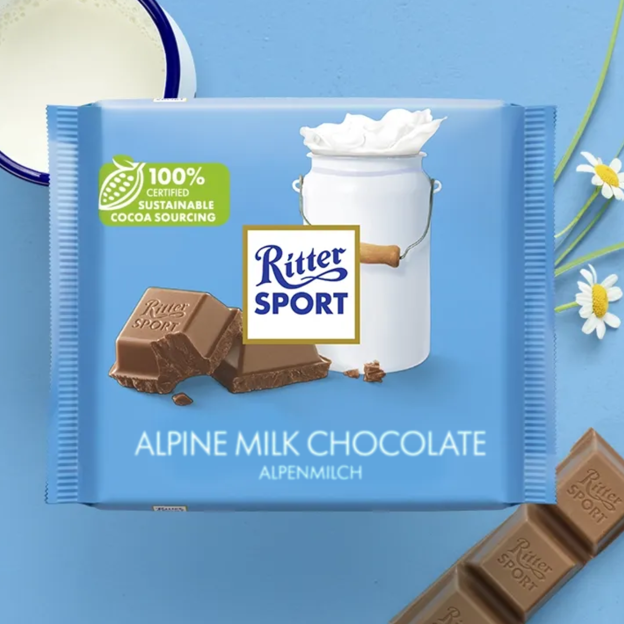 Альпійський молочний шоколад 100г ТМ Ritter Sport