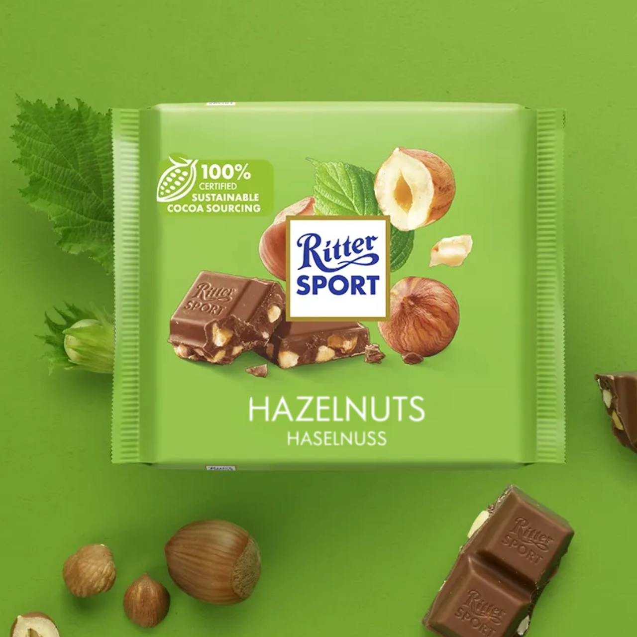 Молочний шоколад з подрібненим лісовим горіхом 100г ТМ Ritter Sport, фото 1