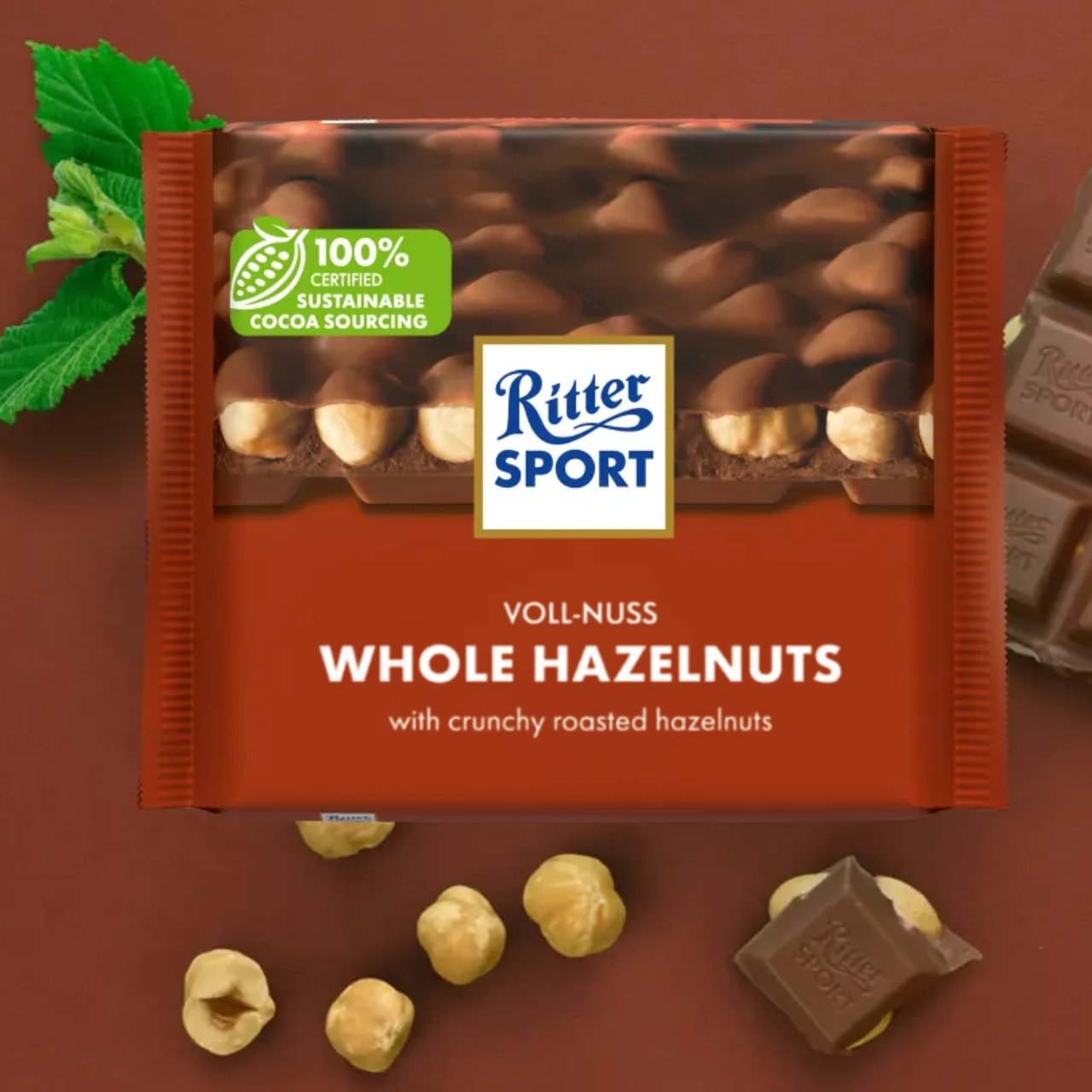 Молочний шоколад з цілими лісовими горіхами 100г ТМ Ritter Sport