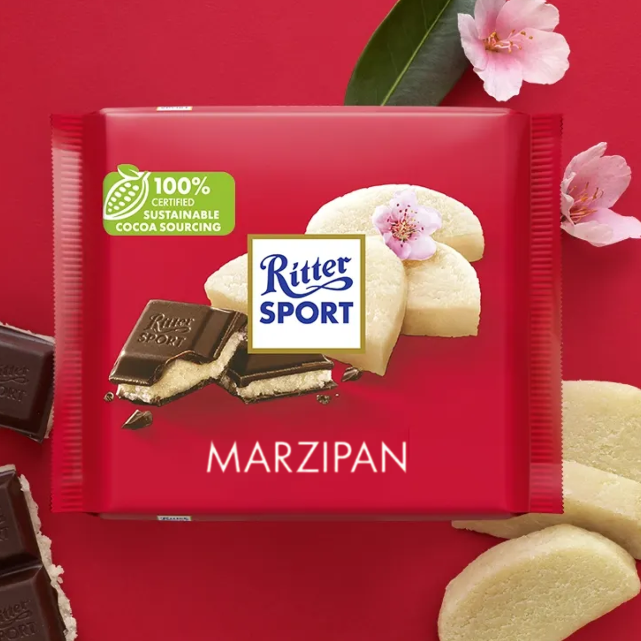 Чорний шоколад з начинкою марципан 100г ТМ Ritter Sport, фото 1