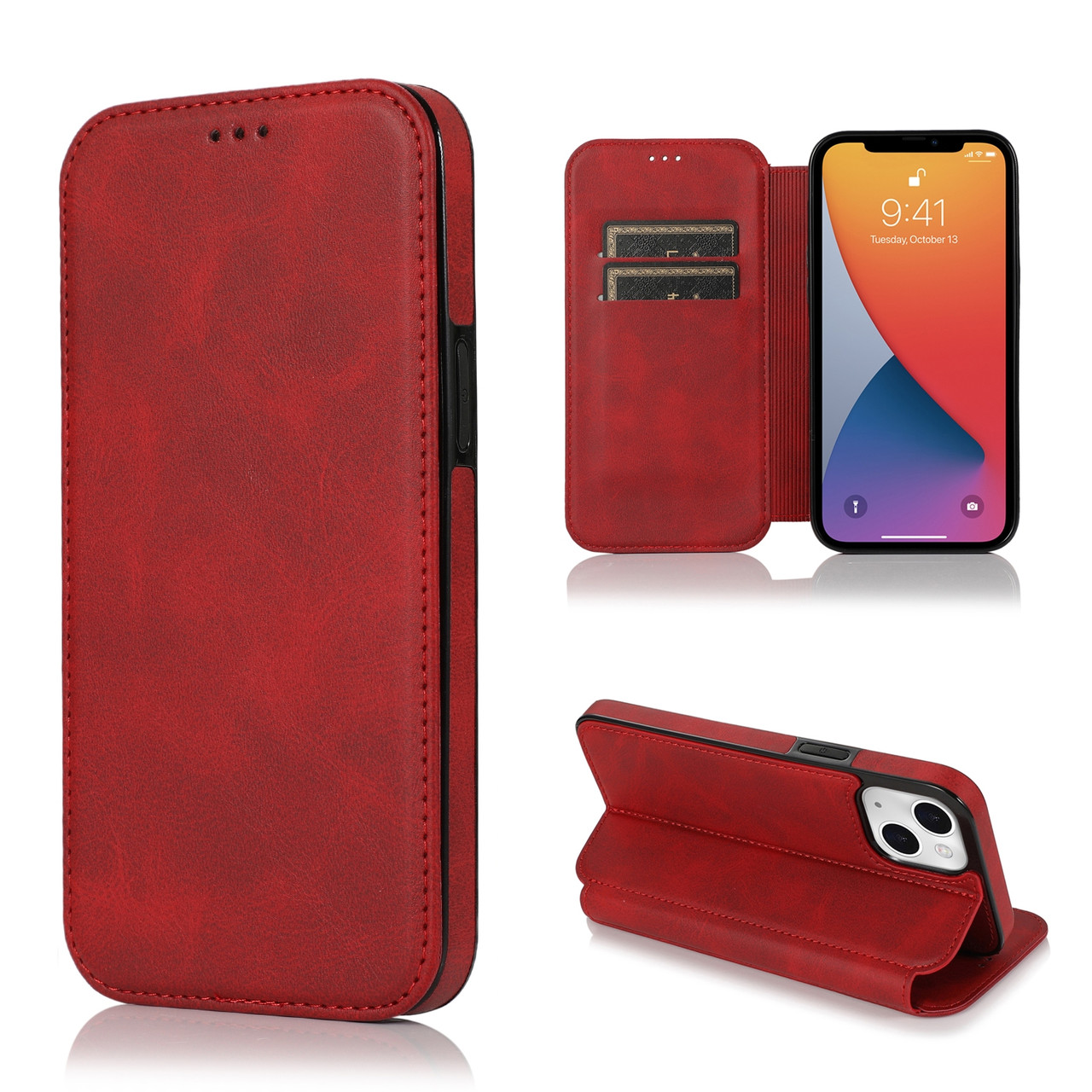 Чохол-книжка Knight Leather Wallet для Apple iPhone 13 Mini Red, фото 1