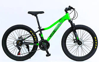 Підлітковий велосипед 24 AL Corso «GRAVITY» GR-24558 алюміній 12", (к-т SHIMANO) салатовий