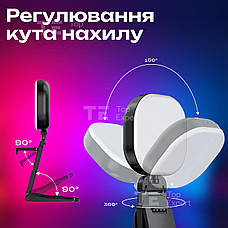 Накамерне світло Veron F-610A LED Live Streaming Light селфі спалах на телефон камеру ноутбук для трансляцій, фото 6