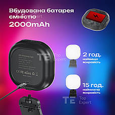 Накамерне світло Veron F-610A LED Live Streaming Light селфі спалах на телефон камеру ноутбук для трансляцій, фото 3