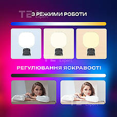 Накамерне світло Veron F-610A LED Live Streaming Light селфі спалах на телефон камеру ноутбук для трансляцій, фото 5