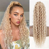 Хвіст шиньйон афрокудрі для волосся зі штучного волокна 63 см з можливістю регулювання