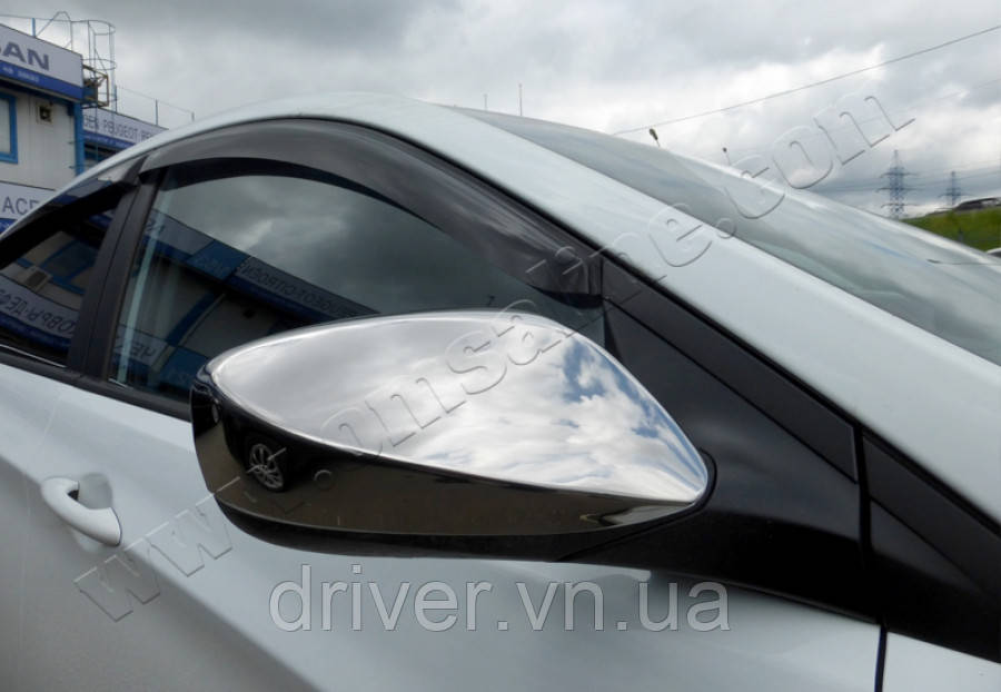 Накладки хромированные на зеркала Hyundai Accent/Solaris/Elantra/I30 2011-, OmsaLine, 3214111, фото 1