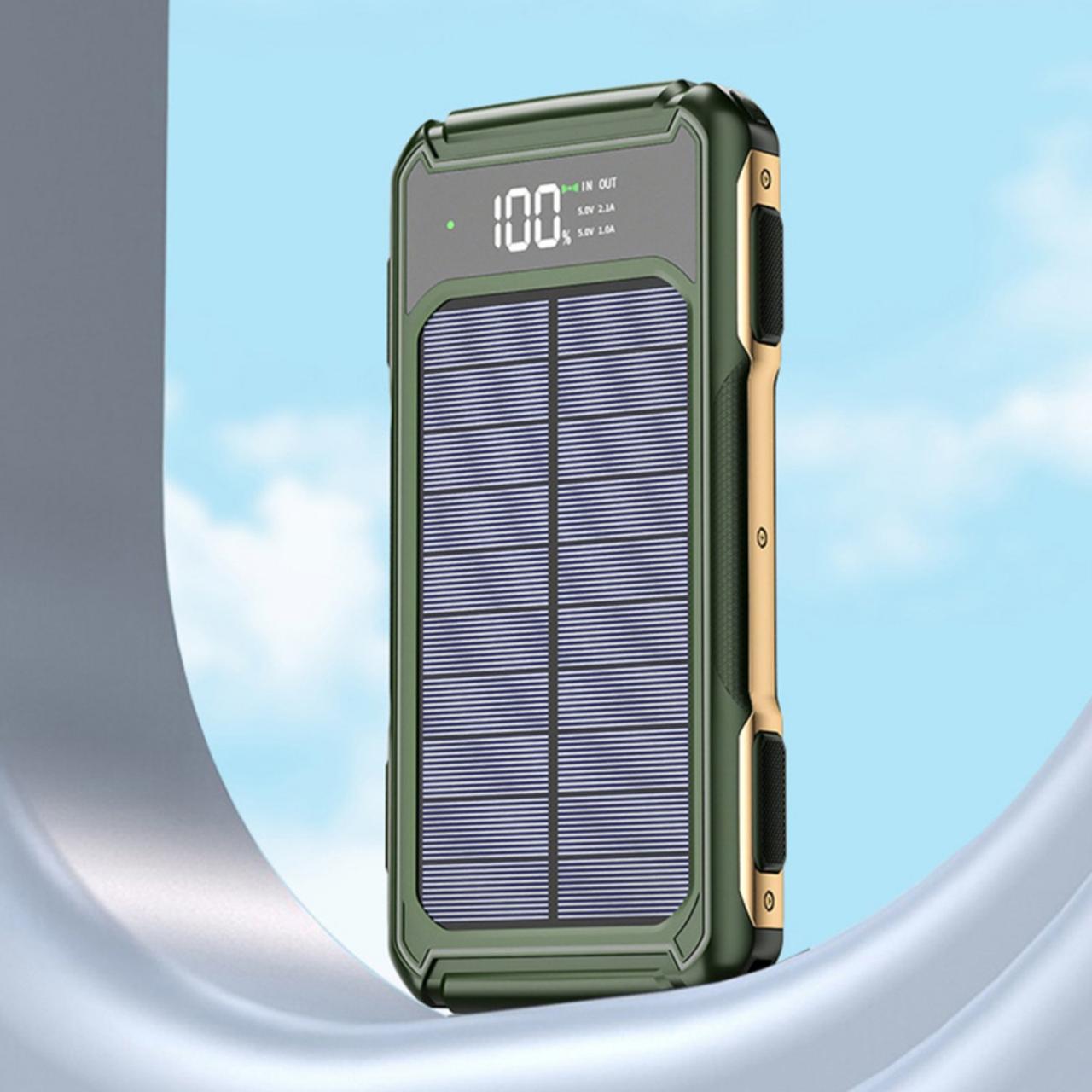 Павербанк високої ємності 30000mAh на сонячній батареї Solar Power Bank 4 в 1, фото 1