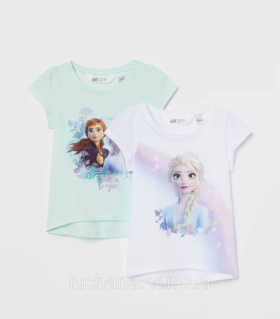 Набір дитячих футболок H&M Frozen на дівчинку р.98-104, фото 1